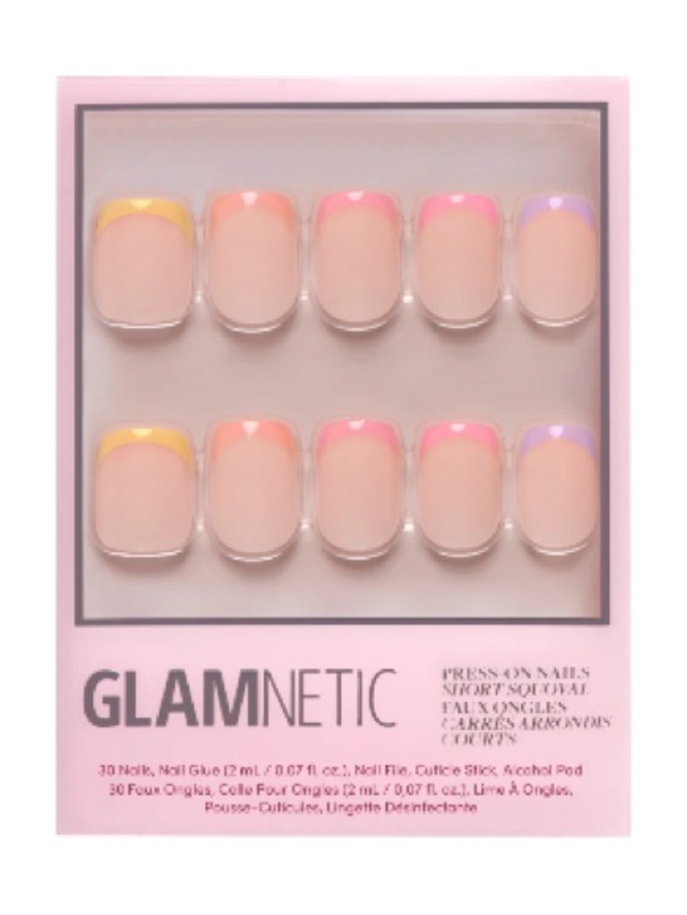NWT Glamnetics “Macaroons” Short Squoval Press On Nails